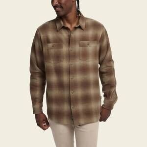 NEW HOWLER BROTHERS rodanthe blanket flannel shirt in emmett plaid : aloe